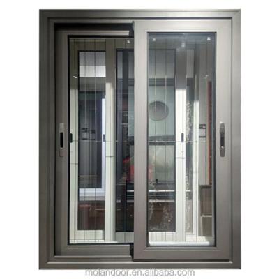 China Sliding Customized Modern Design High Security Anti Theft Aluminum Sliding Window for sale