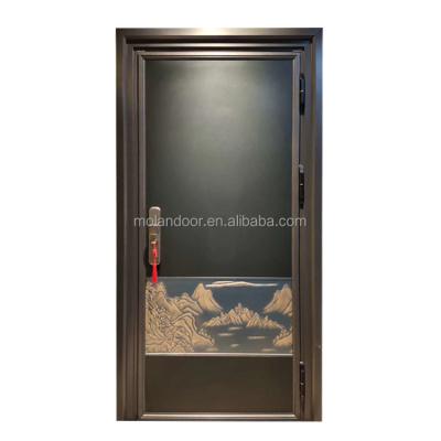 China Luxurious And Beautiful High End Design Fancy Security Waterproof Steel Doors for sale