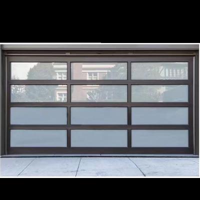 China Modern Customized Supply Of High Quality In China Electric Aluminum Glass Garage Door for sale