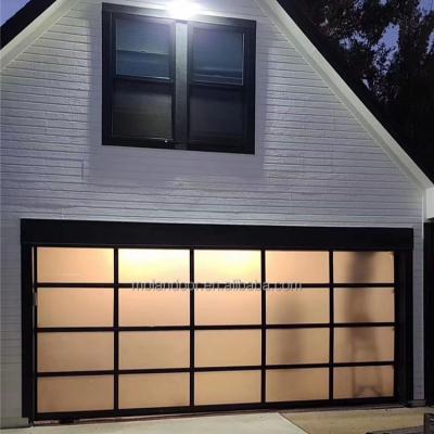 China New modern design combined aluminum glass automatic garage door for villa for sale