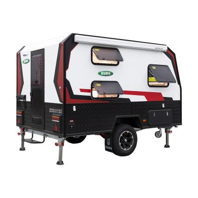 China Factory price rv travel trailer design classic camper rv trailer caravan with washroom for sale