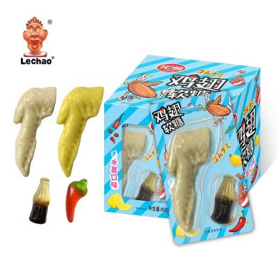 China Natural Chicken Wings Gummy Candy With Fruit Filling Halal Jelly Candy en venta