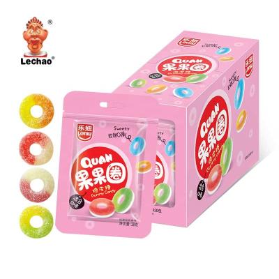 China Natural Halal Sweets Muffin Ring Gummy Candy Fruit Flavor Soft Candy Confectionery Te koop