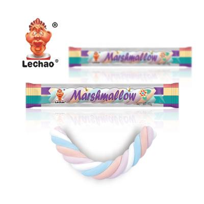 Chine Stick Colored Marshmallow Twist Natural HALAL Short Twisted Marshmallow à vendre