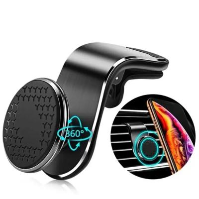 China Factory Price 2023 L-Type F19  Magnetic Car Phone Holder 360 Degree Rotation Magnet Stand Phone Holder In Car Air Vent Clip Mount for sale