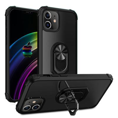 China Shockproof 2023 New Arrivals Shockproof Acrylic PC+TPU Hybrid Ring Case Magnet Stand phone case For iPhone 11 12 13 Pro Max XS XR for sale