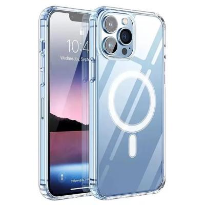 China Shockproof Original Quality For  Iphone 13 14 15 Pro Max Mag Safe Magnetic  Phone Case  Transparent Silicone  Magsafing Wireless Charger for sale