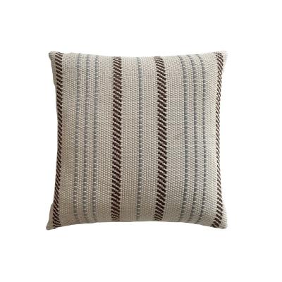 China Anti-Static Beige Chic Striped Pattern Modern European Living Room Handmade Bohemian Style Cushion Cover for sale