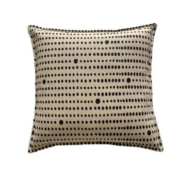 China Fashionable Beige Black Style Anti-static Boho Dots Pure Cotton Living Room Japan Style Printing Handmade Cushion Cover for sale