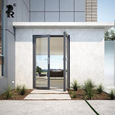 China Sound Insulation Security Thermal Break Aluminum Exterior Door Hurricane Proof Aluminum Casement Doors for sale