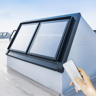 China Skyview Magnetic Auto House Flat Roof Window Smart Aluminum Screen Frame Skylights Windows for sale