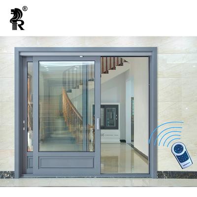 China Commercial Sound Insulation Double Tempered Glass Aluminum Sliding Doors Exterior Sliding Glass Door for sale