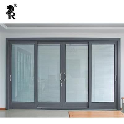 China Frameless Interior Aluminum Silent Automatic Sliding Doors Heat Insulation Security Aluminum Sliding Door for sale