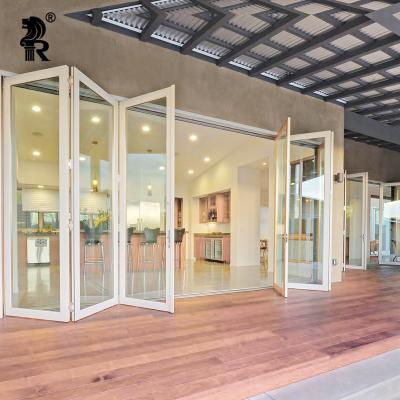 China Balcony Windproof Exterior Door Sound Proof Main Entrance Store Aluminum Folding Doors for sale