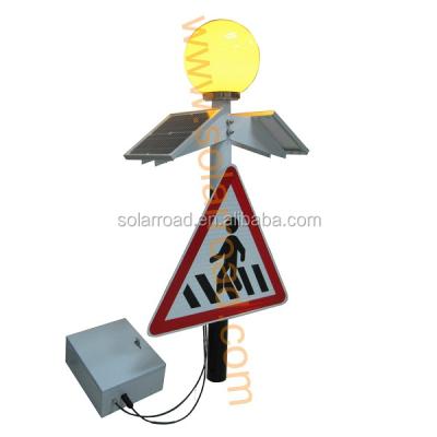 China Street 300mm Ball Shape Solar High Power Traffic Warning Light Pedestrian Crossing Warning Signs for sale