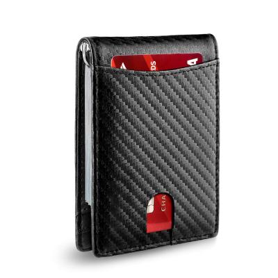 China Designer Mens Carbon Fiber Waterproof Slim Minimalist Wallet Custom Leather Credit Card Wallet for sale