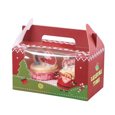 China Recycled Materials Sell Christmas Box Packaging Mini Pastry Candy Cookie Cookie Food Cupcake Cake Bread Ham Santa and Pie Wholesale for sale