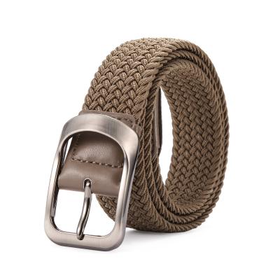 China Comfortable Stretch Rope Woven Elastic Logo Golf Belt Fabric Braided Material Adjustable Custom Size For Men And Woman for sale