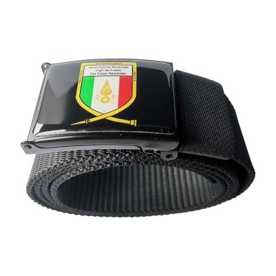 China New Fashion.Casual.Business Customized For Men 3d Sticker Logo Outdoor Nylon Military Army Metal Buckle Woven 8101 Fashion Fabric Elastic Belt for sale