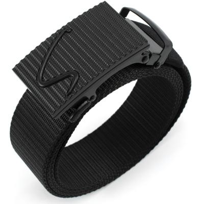 China Fashion.Casual.Business Customized Simple Design Fashion Webbing Canvas Fabric Military Tactical Outdoor Nylon Belt With Invisible Automatic Buckle for sale