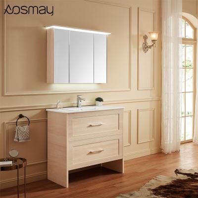 China Bathroom Cabinet Wall Mount Classic Oak Wood Bathroom Plastic Cabinet Toilets Wholesale Bright Solid Wood Bathroom Cabinet for sale