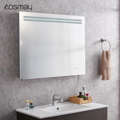 China Bright Modern Designer Large Anti Fog Touch Screen Led Backlit Smart Bathroom Mirror With Light Blue Tooth for sale