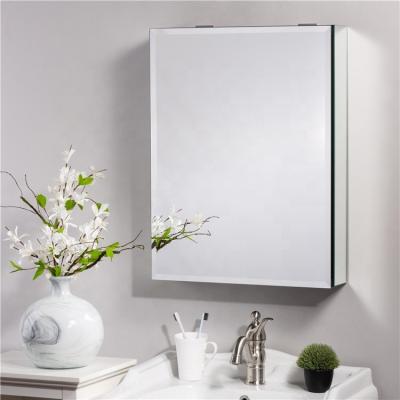 China Modern Aluminum Door Stopper Vanity Wall Mounted Mirror Cabinet With Single Door for sale