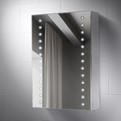 China Bright Stainless Steel Mirror Cabinet Bathroom Lighting Mirror Cabinet Single Door Bathroom Mirror Cabinet for sale