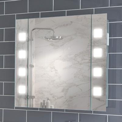 China Stainless Steel Mirror Cabinet LED Lighted Mirror Cabinet Lights Makeup Mirror With LED for sale