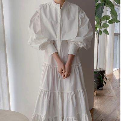 China Breathable Women Breathable Long Sleeve Stand Collar Designer Long Shirt Dress for sale