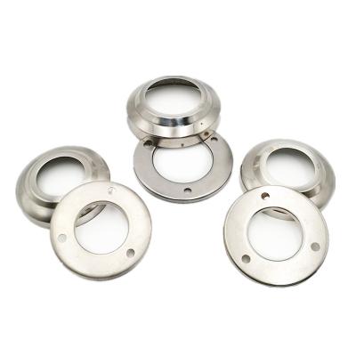 China Beautiful SUS304 Stainless Steel Flange Cover Handrail Fittings Outer Hood Stainless Steel Tube Base Cover for sale