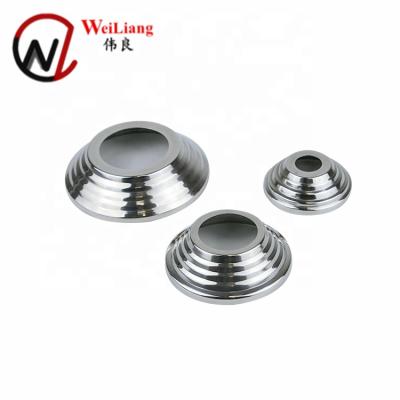 China Beautiful Stainless Steel Pyramid Base Cover 304 Stainless Steel Pipe Fittings Set Stair Handrail Decoration for sale