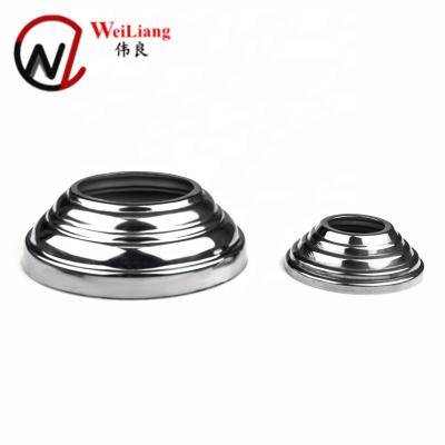 China Beautiful Decorative 304 Stainless Steel Pyramid Base Cover Stair Railing Cover Trims for sale