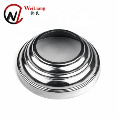 China Beautiful Base Stainless Steel Pipe Fittings Pyramid 304 Stainless Steel Cover Handrail Hardware Decoration for sale