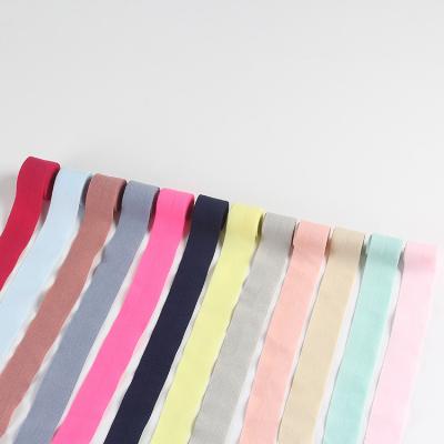 China Direct Selling Medium Soft Elastic Wholesale Nylon Line Fold Over Elastic For Lingerie 5/8 Peel Friendly Colorful Strap Band for sale