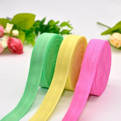 China Wholesale Nylon Spandex Elastic Grosgrain Fold Over Elastic Bias Binding Band For Garment Shiny Bias Elastic for sale