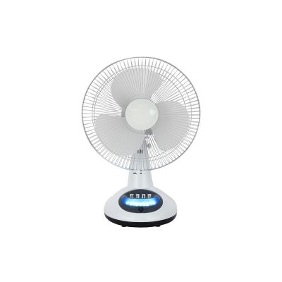 China 12 Inch Solar Rechargeable Tabletop Fans Hot Sale Energy Saving Good Prices With LED Light for sale