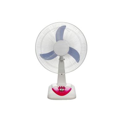 China 12V AC DC Energy Saving Table Fan 16 Inch Brush Less Motor Portable Table Fan With Adapter for sale