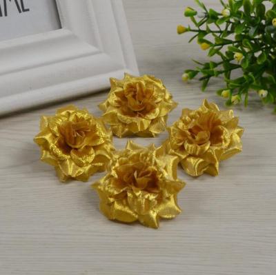 China 4.5cm Retro Artificial Flower Head Silk Rose Head Silk Roses Wedding Decor Flower Head for sale