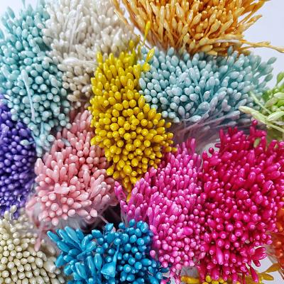 China 288 Pcs/Bag 1mm Pistil Cake Heads Double Stamen Plastic Decorative Artificial Pearl Flower Stamen for sale