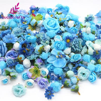 China 50g Silk About 35pcs DIY Wedding Party Home Decorative Materials Random Mixed Artificial Flower Head for sale