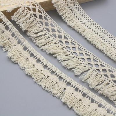 China Viable 1 Yard /Lot 35/37/50 Mm Tassel Lace Cotton Trims Ribbon Fabric For DIY Garment Crafts Handmade Sewing Accessories N0102 for sale