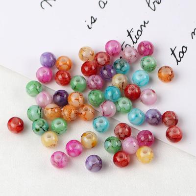 China 100pcs/Bag High Quality Crystal Pattern Polished Stone Loose Round Beads For Necklace Bracelet Making for sale