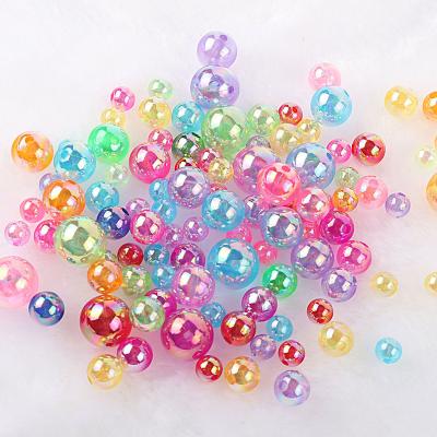 China DIY Jewelry Bracelet Necklace 4/6/8/10mm Crystal Clear Acrylic Round Beads Loose Spacer Chunky Ball Beads ab 500g Crystal Color for sale