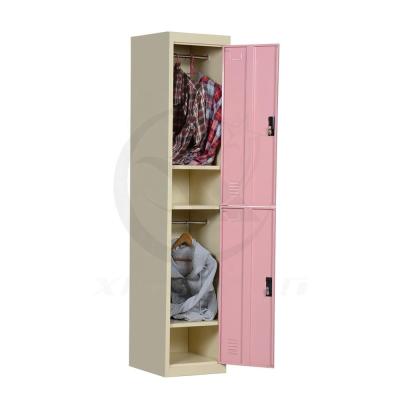 China (Other) New Design Adjustable Bedside Locker Metal 2 Door Clothes Storage Wardrobe Locker for sale