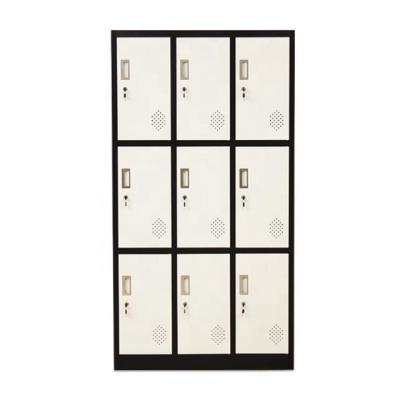 China factory locker school 9 lockers direct locker dormitory/metal door gym staff/beach locker for sale