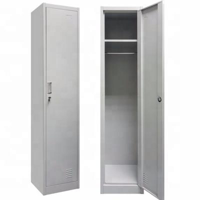 China Wardrobe One Door Locker Metal Steel Wardrobe With Two Layers for sale