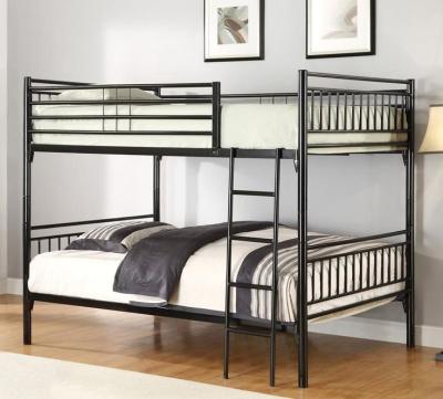 China Steel Dormitory Bed Boarding School Furniture Two Sleeper Bunk Bed With Ladder for sale