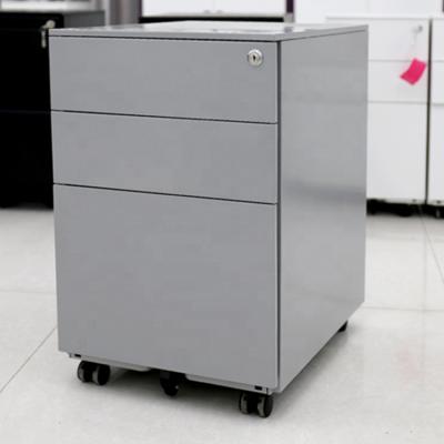 China Steel Office Furniture Assembled 3 Drawer Movable White Under Desk Pedestal File Cabinet for sale