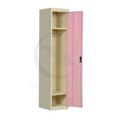 China Customized MARS EXPO Steel Locker Door Single Wardrobe Wardrobe With Clothes Hanging Rail for sale